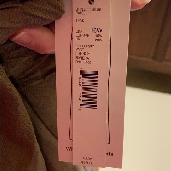 NWT Alex Marie lined linen pants. 16w - Picture 6 of 6